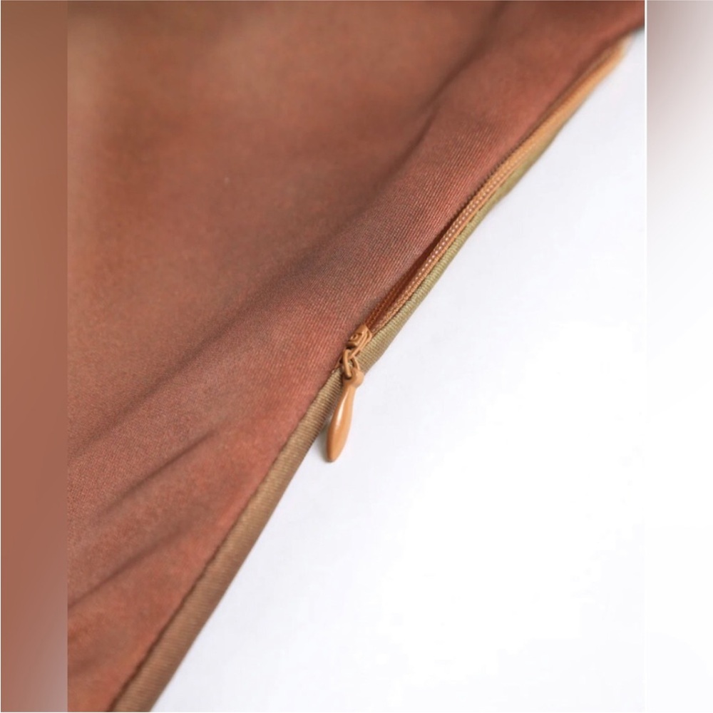 🌅 Orange tie dye sunset printed silky satin strappy open back midi slip dress - Picture 3 of 9